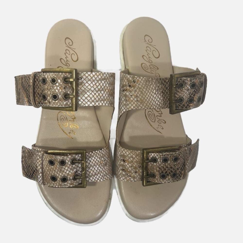 Naughty Monkey Reptile Print Hey Pony Brown TanSandals Womens size 8,5 - Picture 8 of 12
